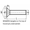 Undersænket bolt DIN 7991 ISO 10642 kvalitet 8.8