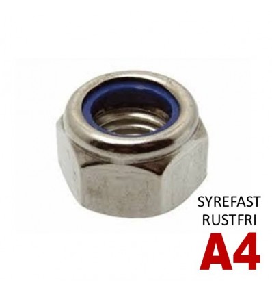 Låsemøtrik DIN 985 Rustfri A4