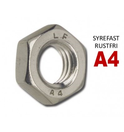 Kontramøtrikker A4 syrefast rustfri DIN 439