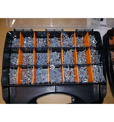 Micro sortiment DIN 933 fra M3x6-M4x5 elforsinket 1200 dele