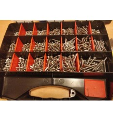 Sortiment med pladeskruer A4 rustfri DIN 7981 1320 dele