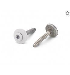 Farvet facadeskruer med EDPM og skive A2 RAL 9010 Hvid