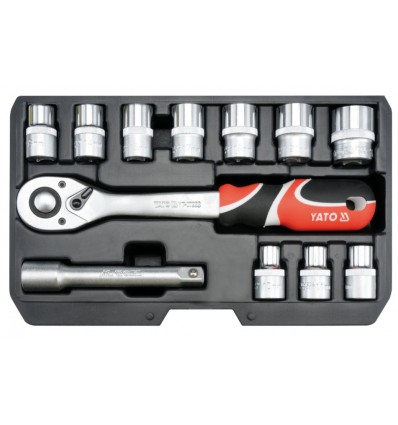 Yato 22-delt topnøglesæt med 3/8" drev YT-38671