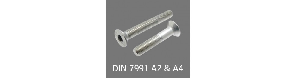 DIN 7991 Undersænket A2 og A4