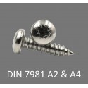 DIN 7981 Pladeskrue A2 og A4