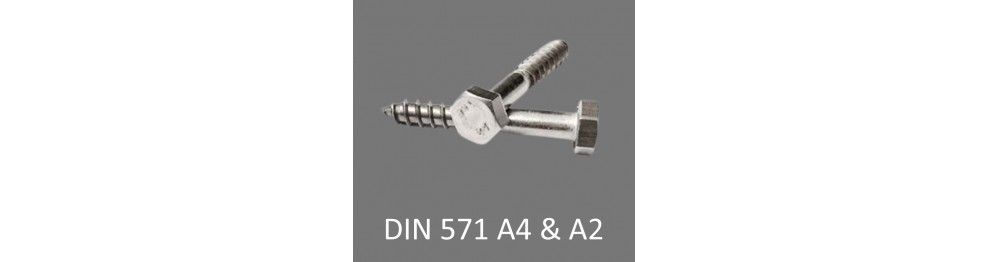 DIN 571 Franske skruer A2 og A4