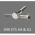 DIN 571 Franske skruer A2 og A4
